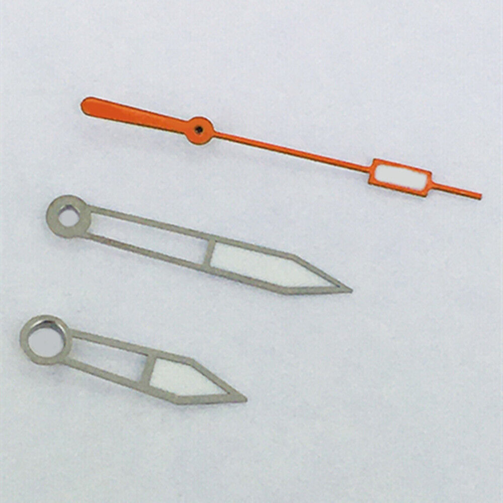 Orange Second Hand Green Lume Silver Trim Watch Hands for ETA2836/2846/2824/2846