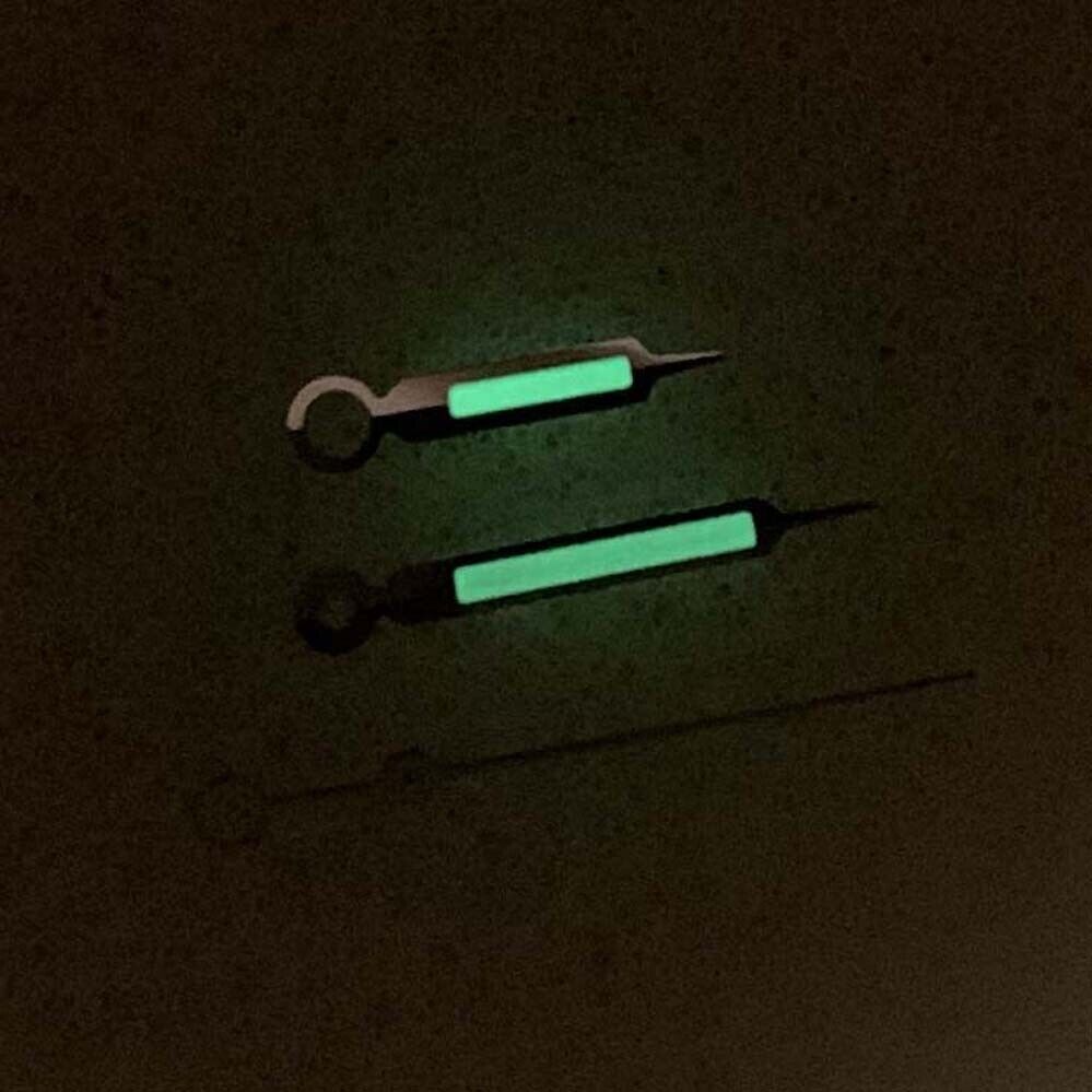 Green Luminous Silver Trim 3 Hands Watch Hands for NH35/NH36/4R/7S Movement
