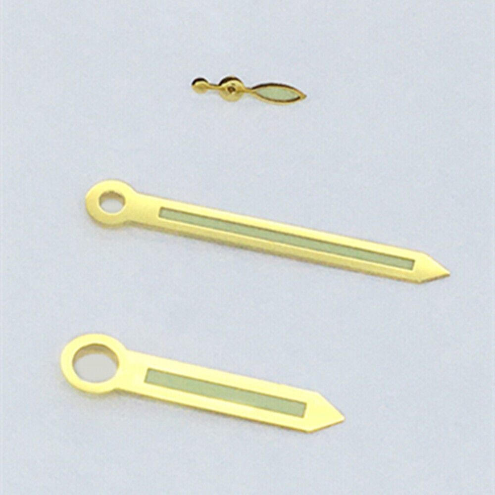 Golden Trim Green Luminous Watch Hands for ST3600/ST3620/ETA6497/6498 Movement