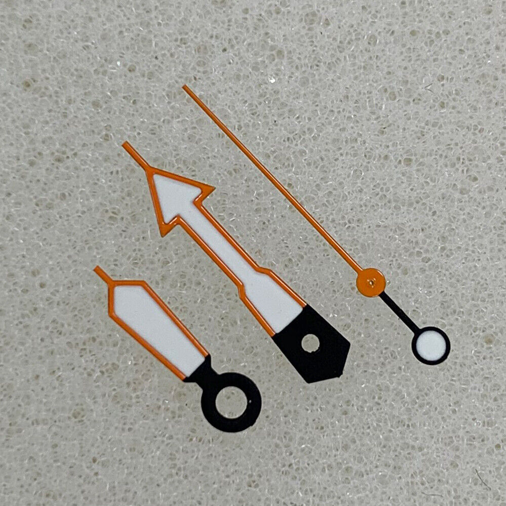 Arrow Shape Orange Trim Green Luminous Watch Hands for NH35/NH36/4R/7S Movement
