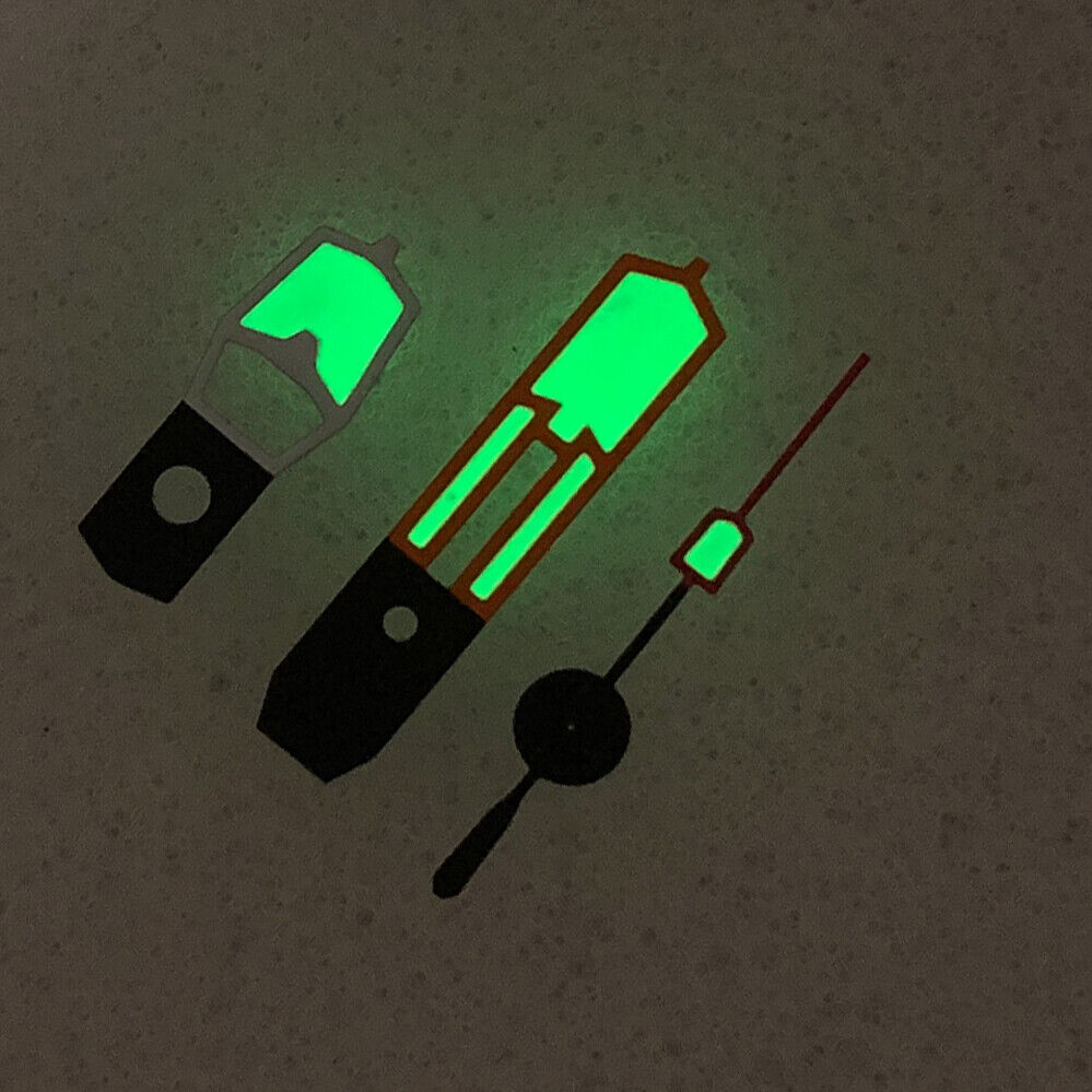 Color Block Orange&White Trim Green Luminous Watch Hands for NH35/NH36/4R/7S