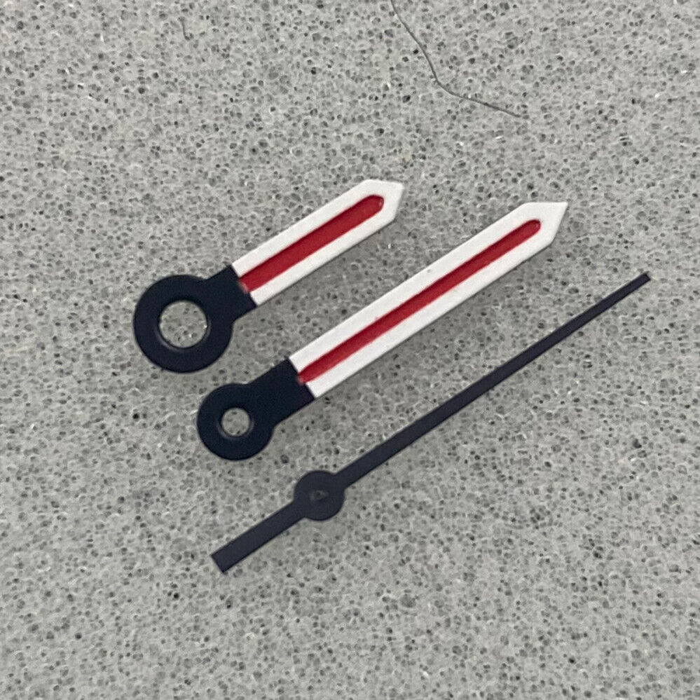 Red Arrow Shape Silver Trim Green Luminous Watch Hands for NH35/NH36/4R/7S