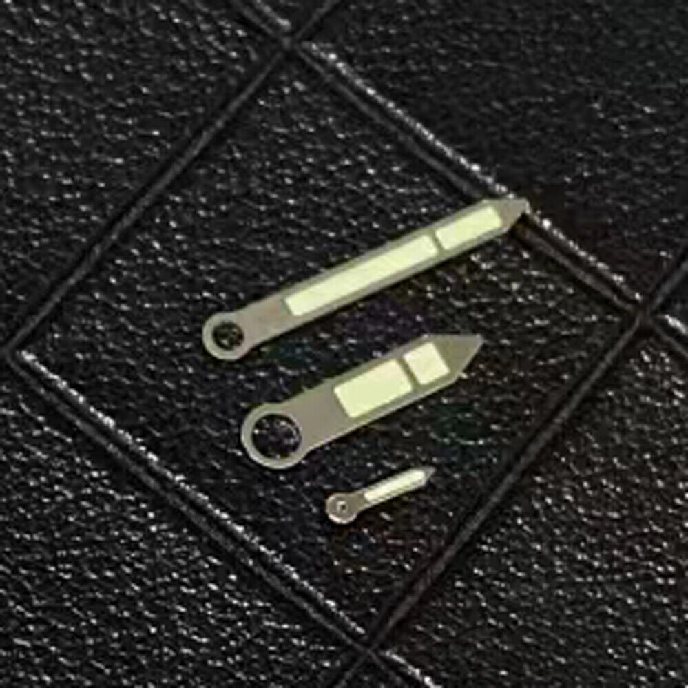 Silver Trim Light Green Lume Watch Hands for ETA6497/6498 ST3600/ST3620 ST3621