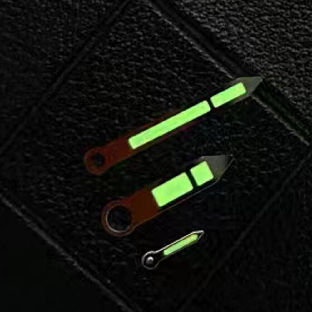 Silver Trim Light Green Lume Watch Hands for ETA6497/6498 ST3600/ST3620 ST3621