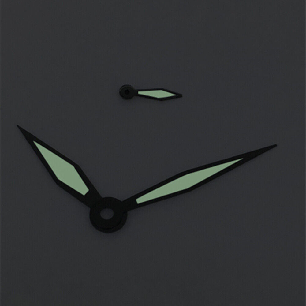 Black Trim White Polished Green Lume Watch Hands for ST3600/ST3620/ETA6497/6498