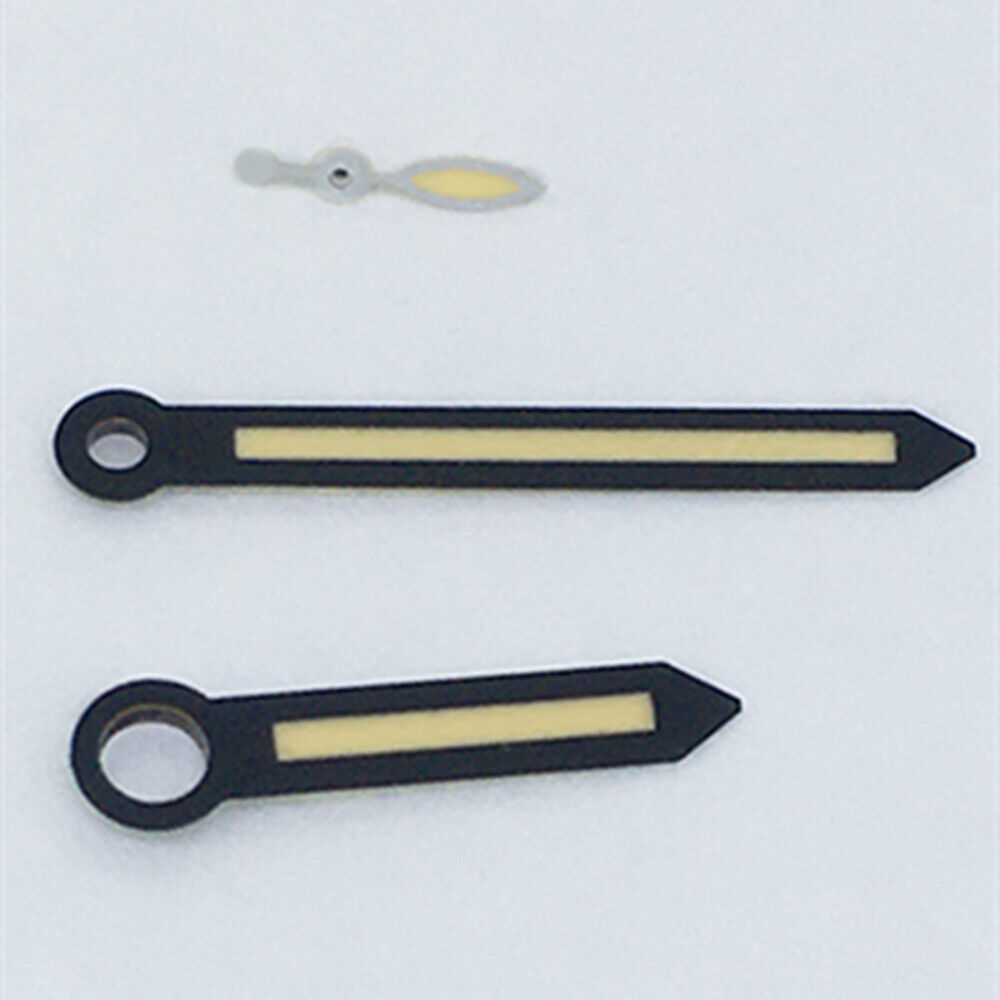 3 Hands Black Trim Yellow Luminous Watch Hands for ST3600/ST3620/ETA6497/6498