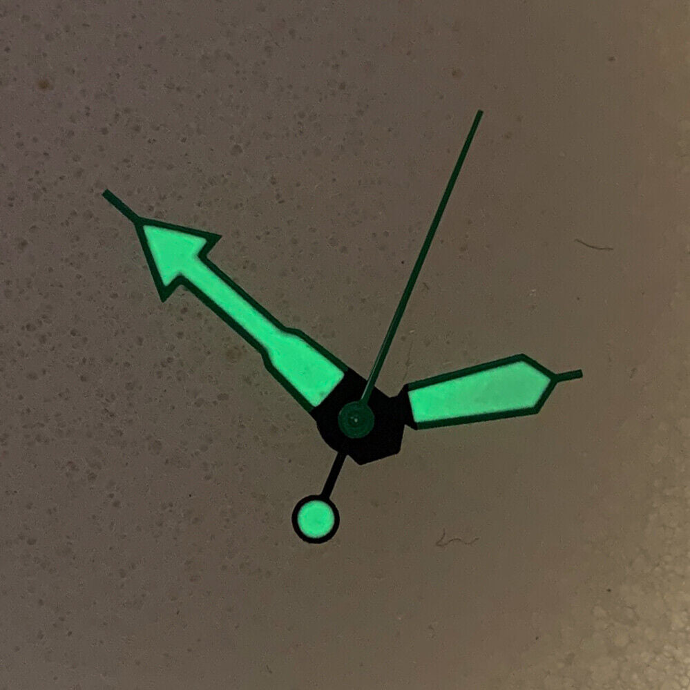 Arrow Shape Green Trim Green Luminous Watch Hands for NH35/NH36/4R/7S Movement