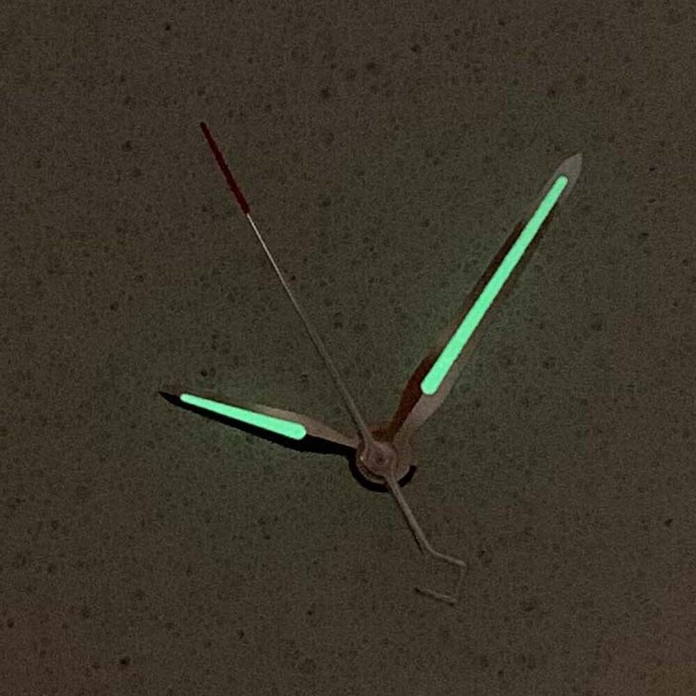 Color Block Green Luminous Silver Trim 3 Hands Watch Hands for NH35/NH36/4R/7S