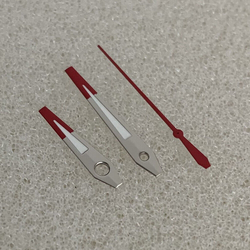 Red Silver Trim Green Luminous Watch Hands for NH35/NH36/4R/7S Movement