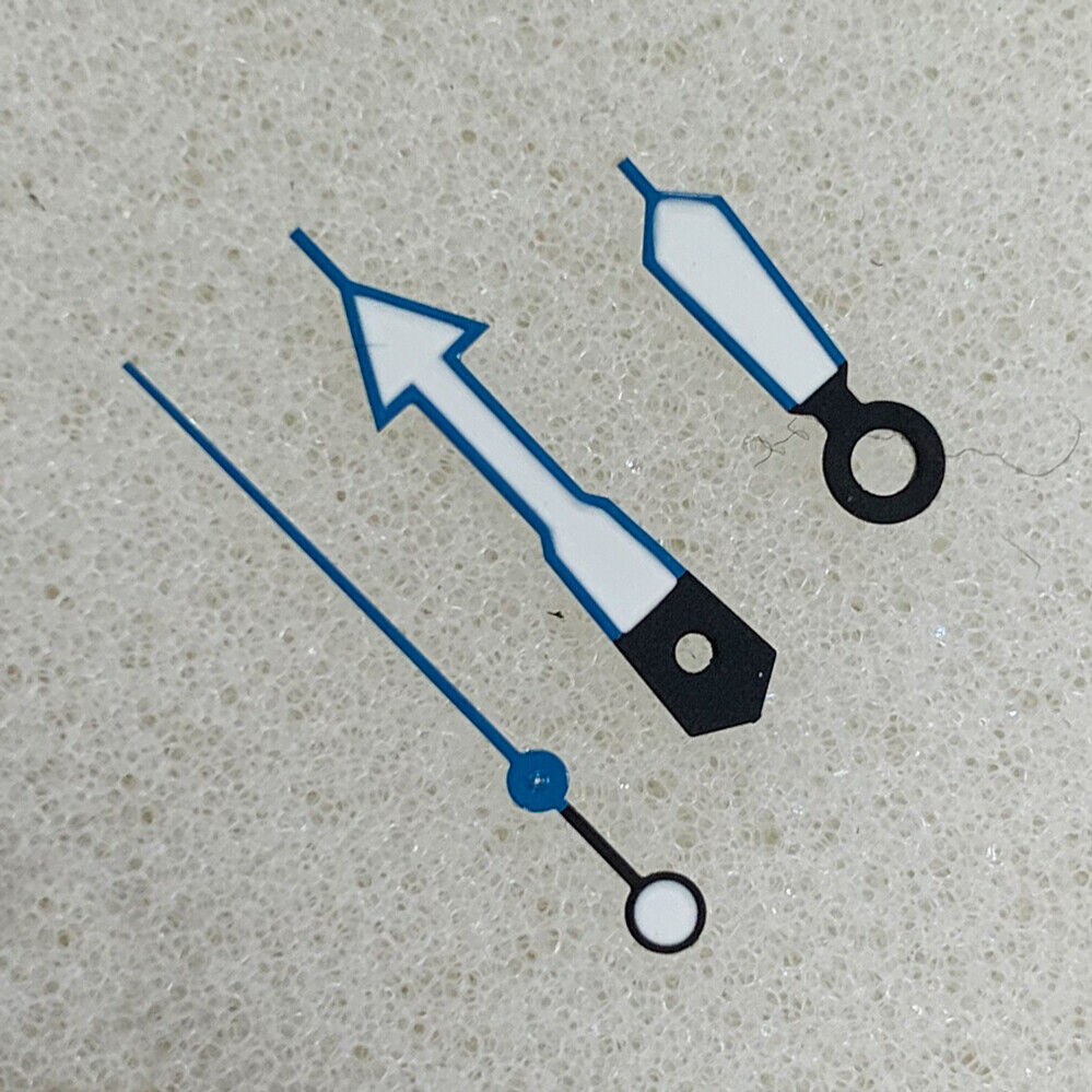 Arrow Shape Blue Trim Green Luminous Watch Hands for NH35/NH36/4R/7S Movement
