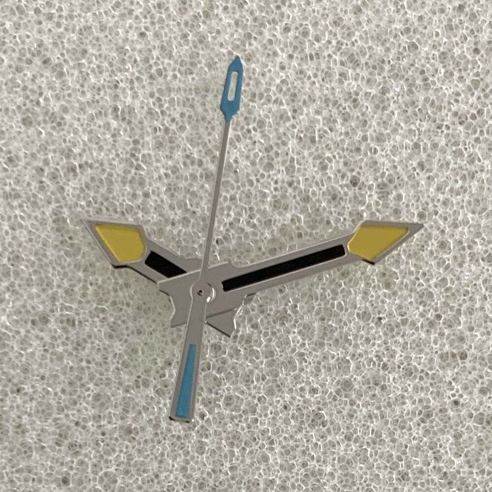 Color Block No Lume Silver Trim 3 Hands Watch Hands for NH35/NH36/4R/7S Movement