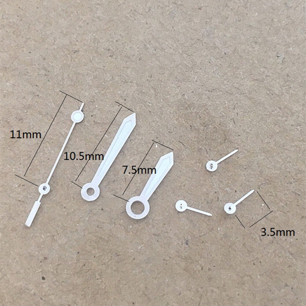 Silver 6 Hands 11mm Arrow Shape Watch Hands for ISA 8172 Silver Quartz Movement