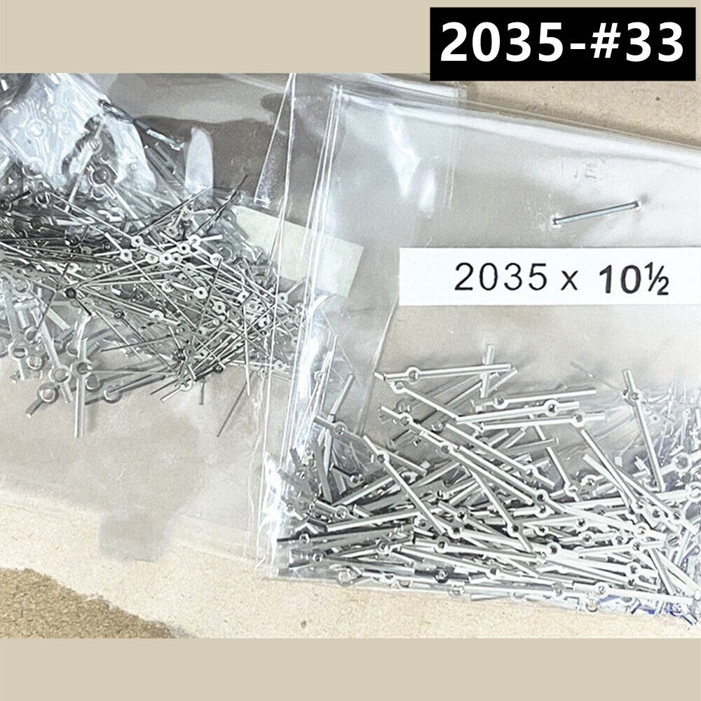 100 Sets 10.5mm Silver Second Hands Watch Hands for Miyota 2035 Quartz Movement