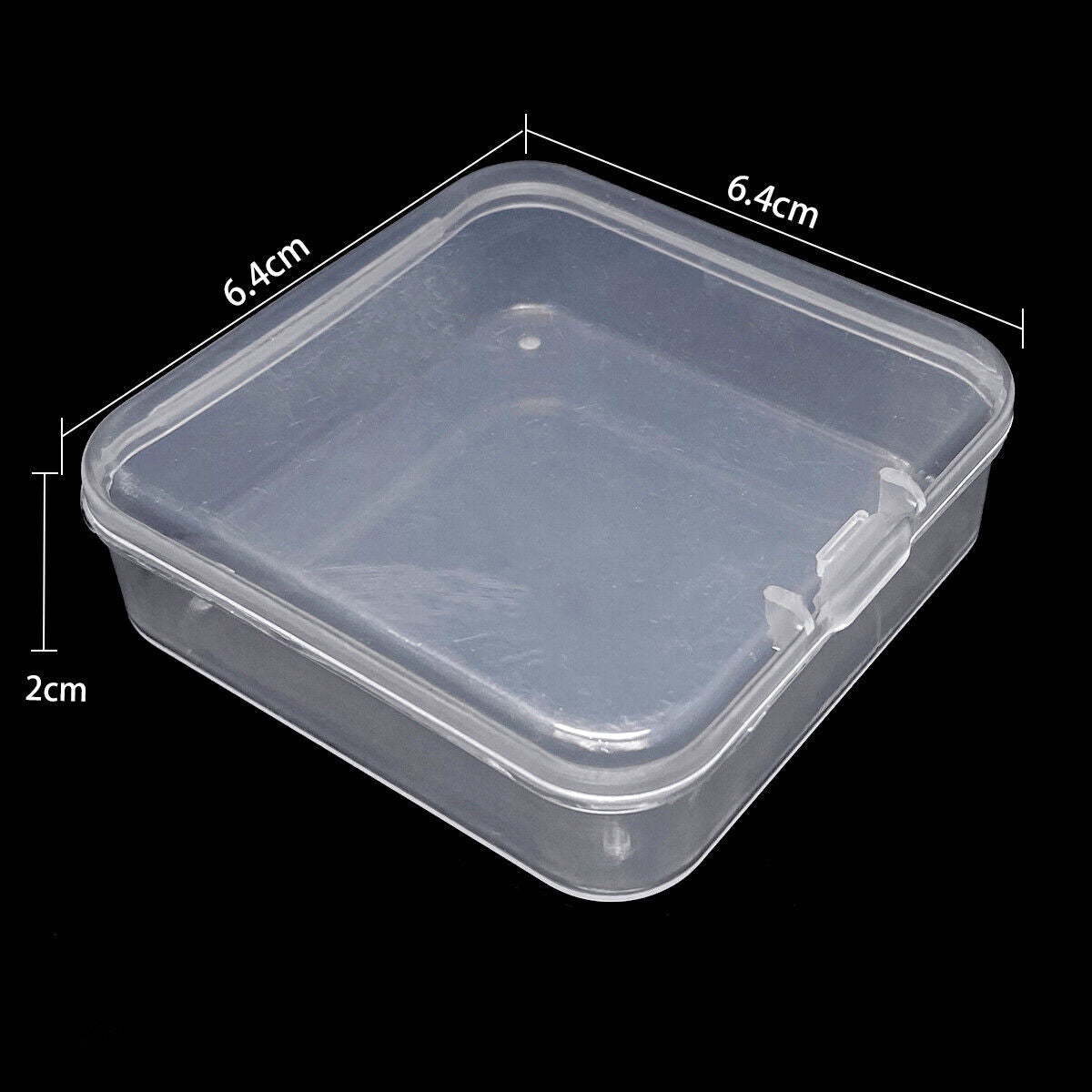 5pcs 6.4cm Small Rectangle Plastic Transparent Containers Storage Case Organizer