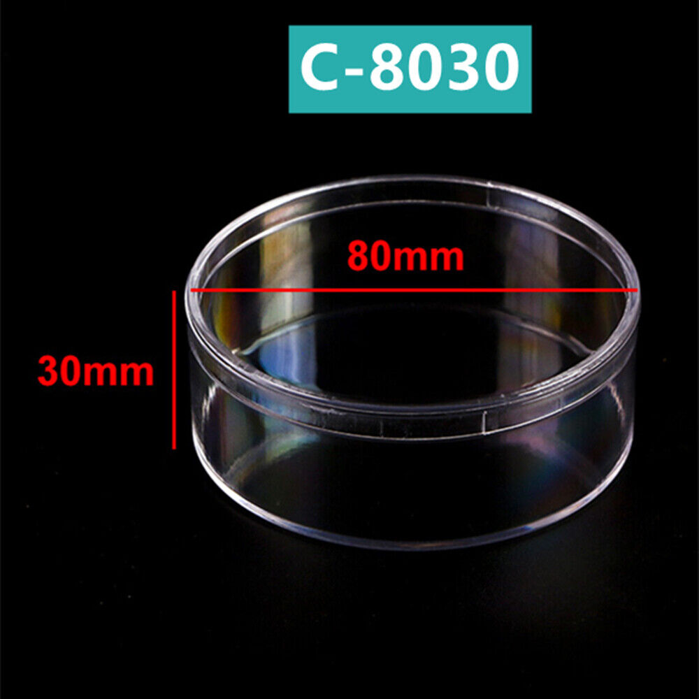 10pcs 80X30mm Round Transparent PS Toolbox Container Storage Case Lid&Base Box