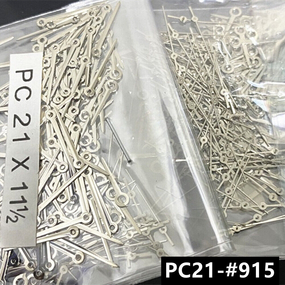 100 Sets 11.5mm Silver Watch Hands for Hattori Epson PC21 Quartz Movement