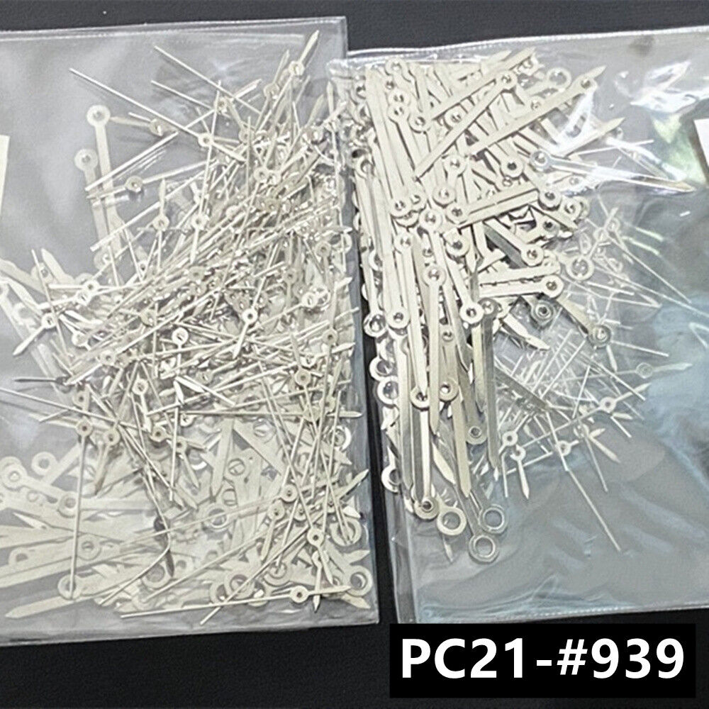 100 Sets 13mm Length Silver Watch Hands for Hattori Epson PC21 Quartz Movement
