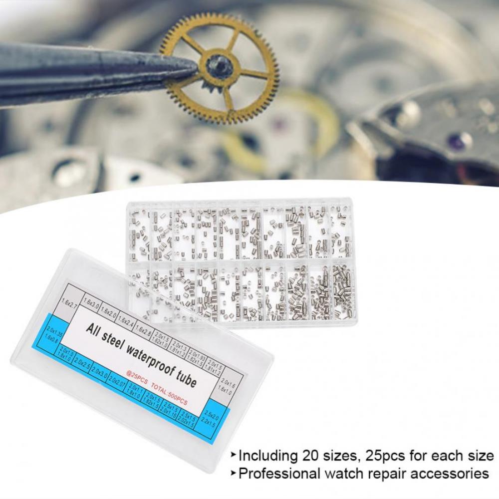500pcs/box 20 Sizes Watch Case Tubes Waterproof Tubes Replacement Spare Parts