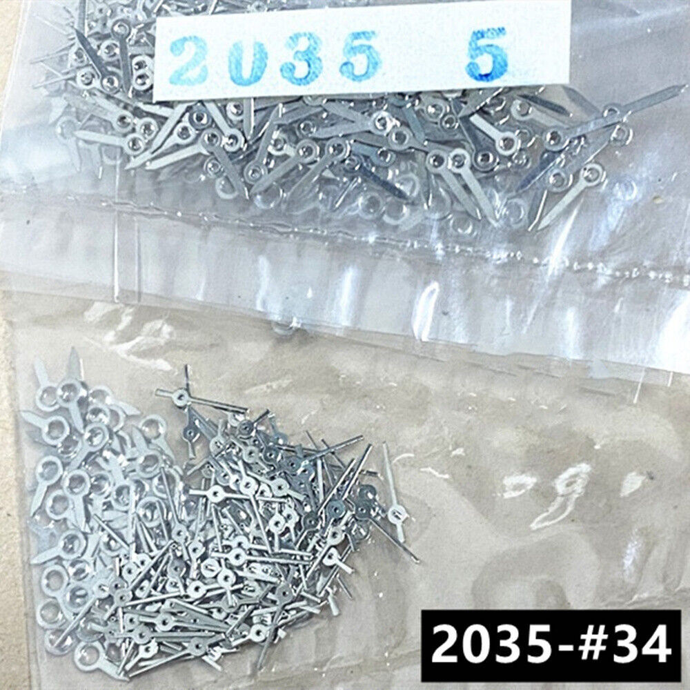 100 Sets 5mm Silver Second Hands Watch Hands for Miyota 2035 Quartz Movement