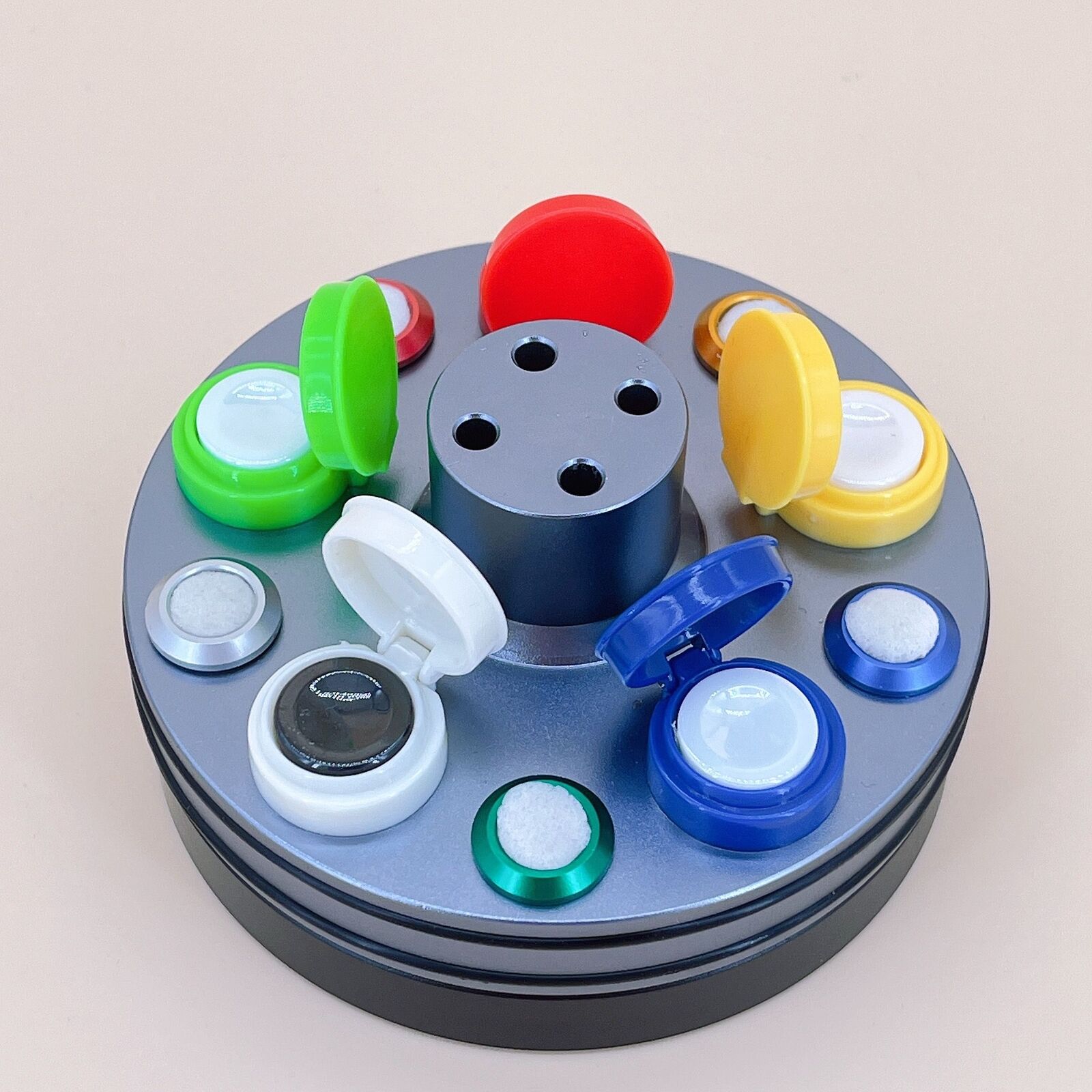 Oil Cups Rotated Stand In Die-cast Alloy 5 Containers Watch Repair Tool