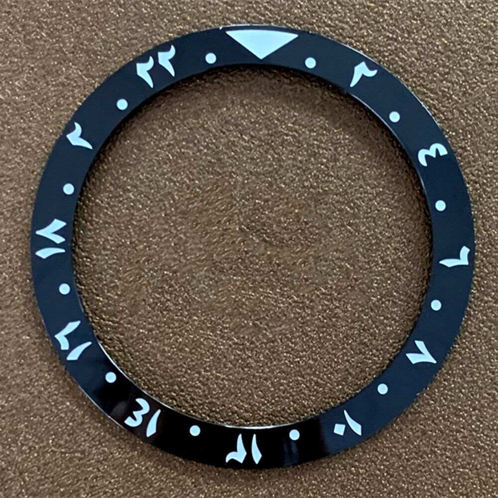 38mm/30.5mm Black Bezel Arabic Font Ceramic Watch Bezel Insert Watch Parts