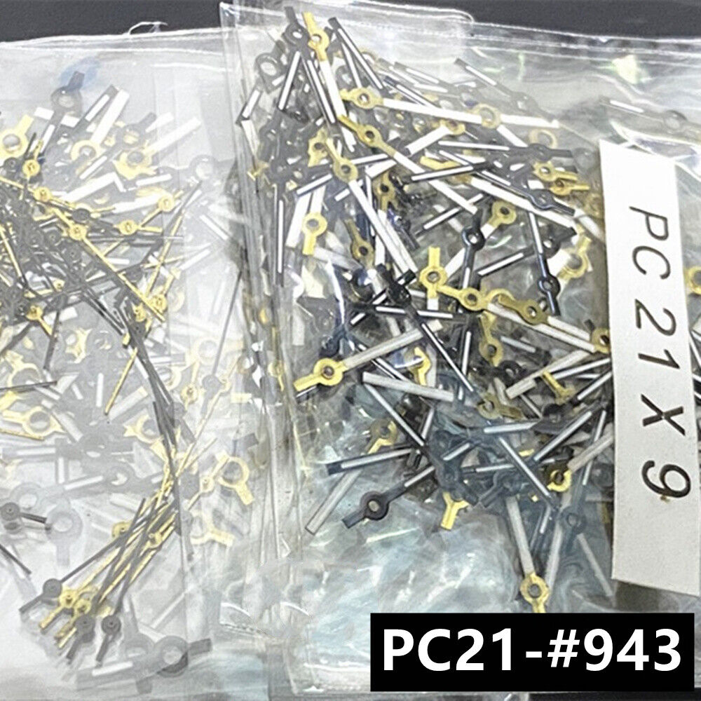 100 Sets 9mm Black Watch Hands for Hattori Epson PC21 Quartz Movement