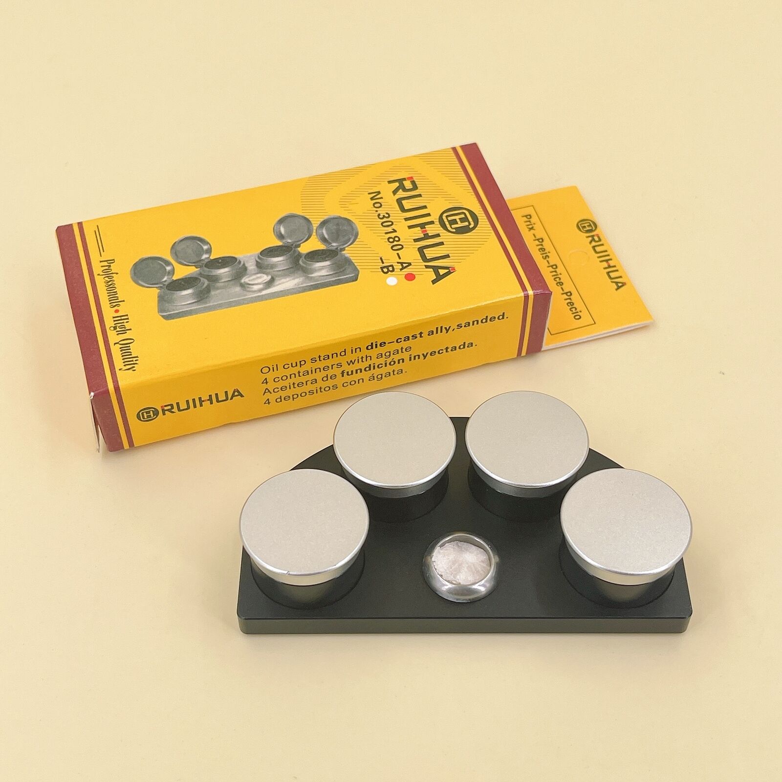 Oil Cups Stand In Die-cast Alloy 4 Containers Watch Repair Tool Accessories