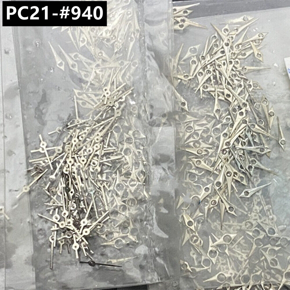 100 Sets 5mm Silver Watch Hands for Hattori Epson PC21 Quartz Movement