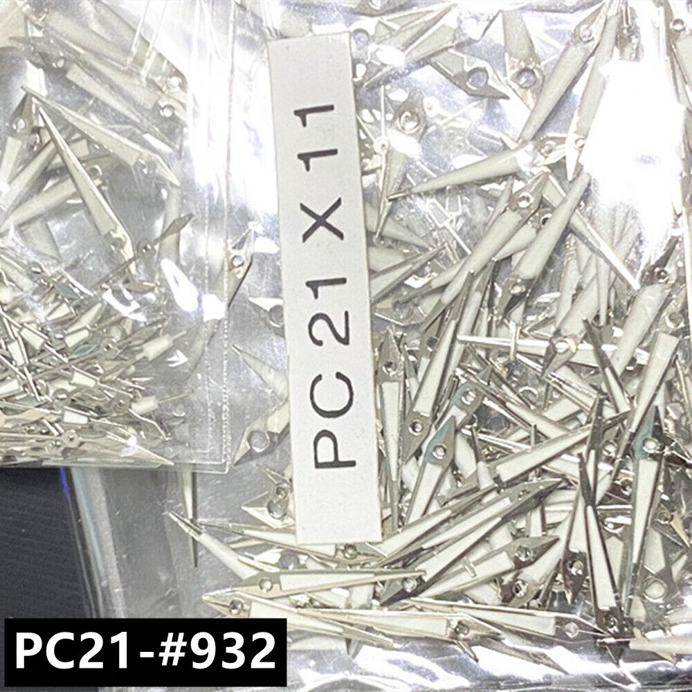 100 Sets 11mm Silver with Lume Watch Hands for Epson PC21 Quartz Movement