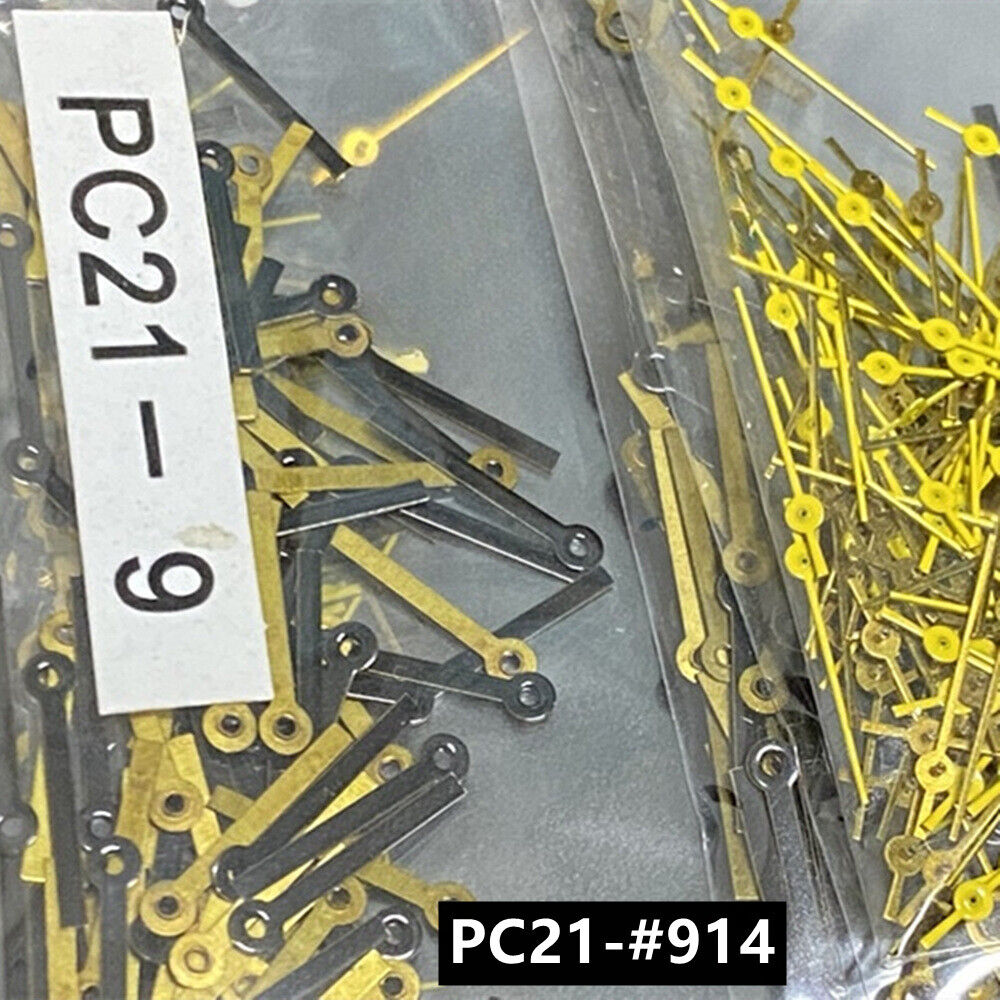 100 Sets 9mm Yellow Second Hands Watch Hands for Epson PC21 Quartz Movement