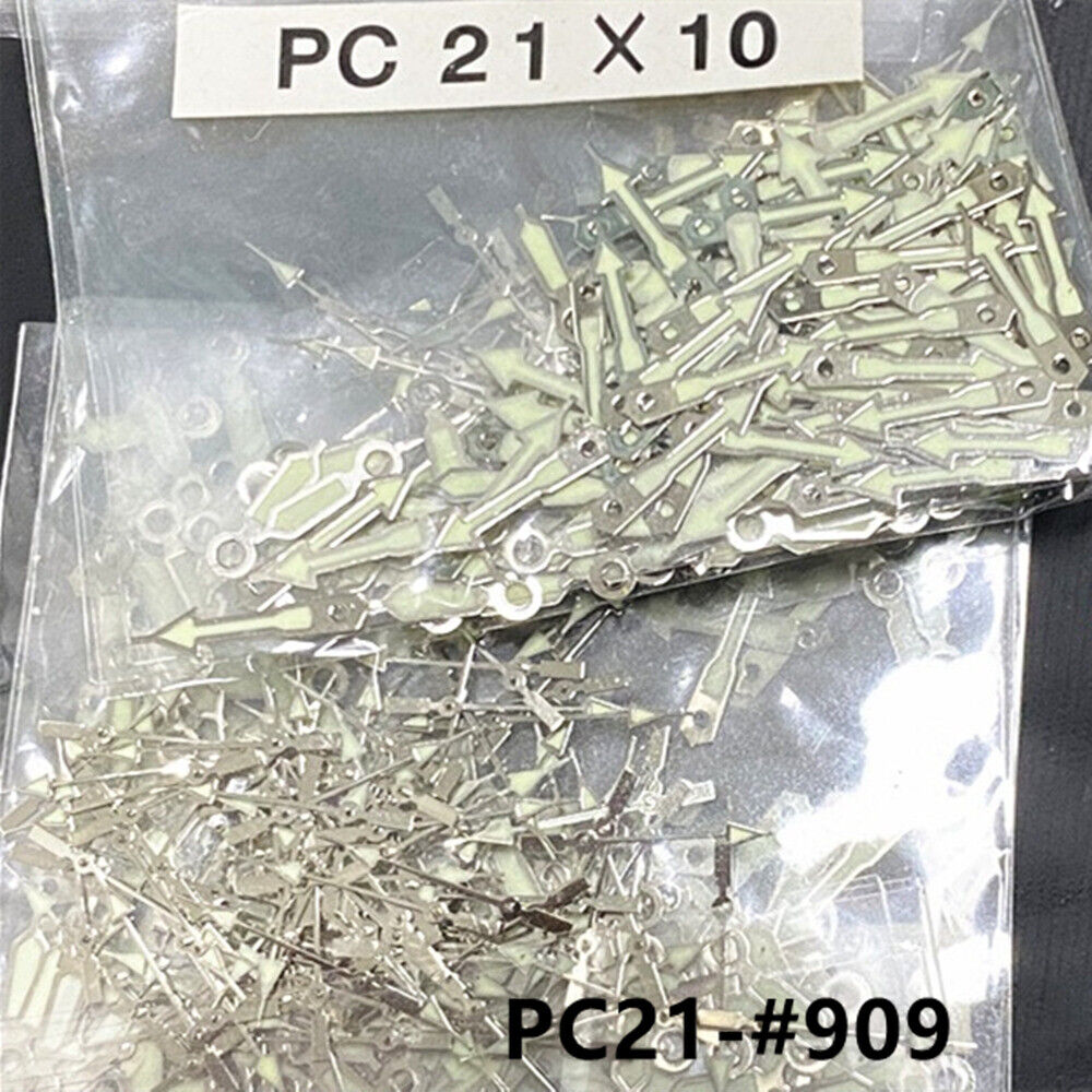 100 Sets Green Luminous Watch Hands for Hattori Epson PC21 Quartz Watch Movement