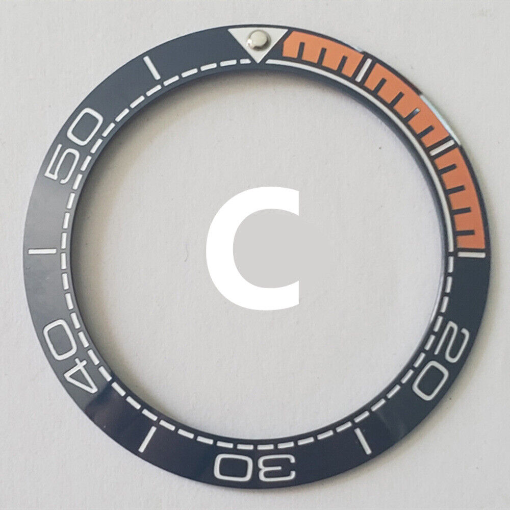 41.5mm/32.5mm Dark Blue Bezel Orange Font Ceramic Watch Bezel Insert Watch Parts