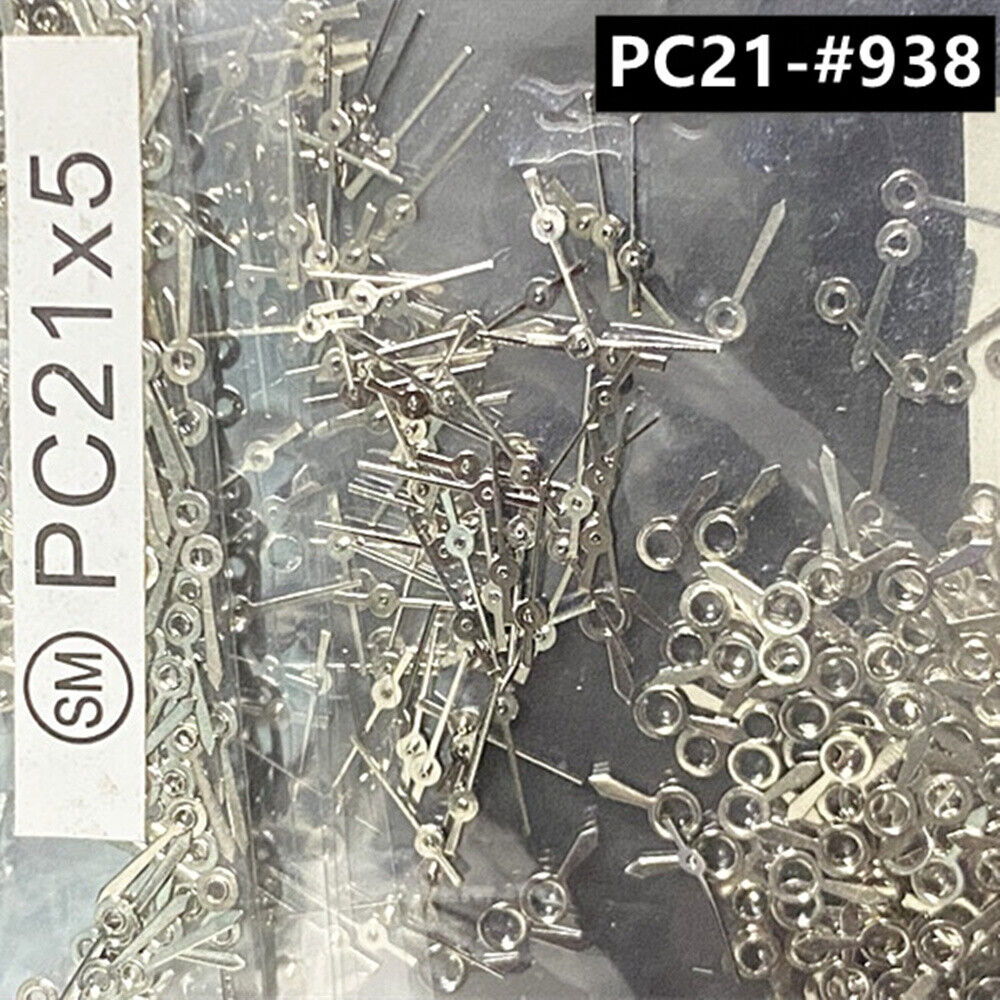 100 Sets 5mm Silver Watch Hands for Hattori Epson PC21 Quartz Movement