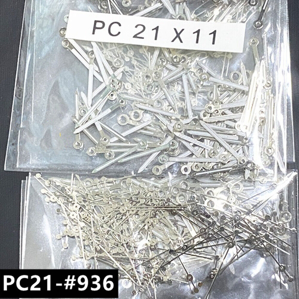 100 Sets 11mm Silver Watch Hands for Hattori Epson PC21 Quartz Movement