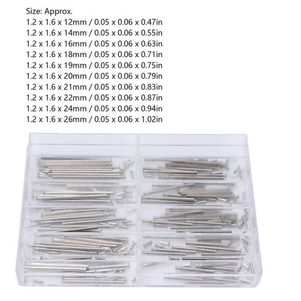 100pcs Alloy Watch Band Clasp Tube Friction Pin Pressure Bars Pins Rivet Ends