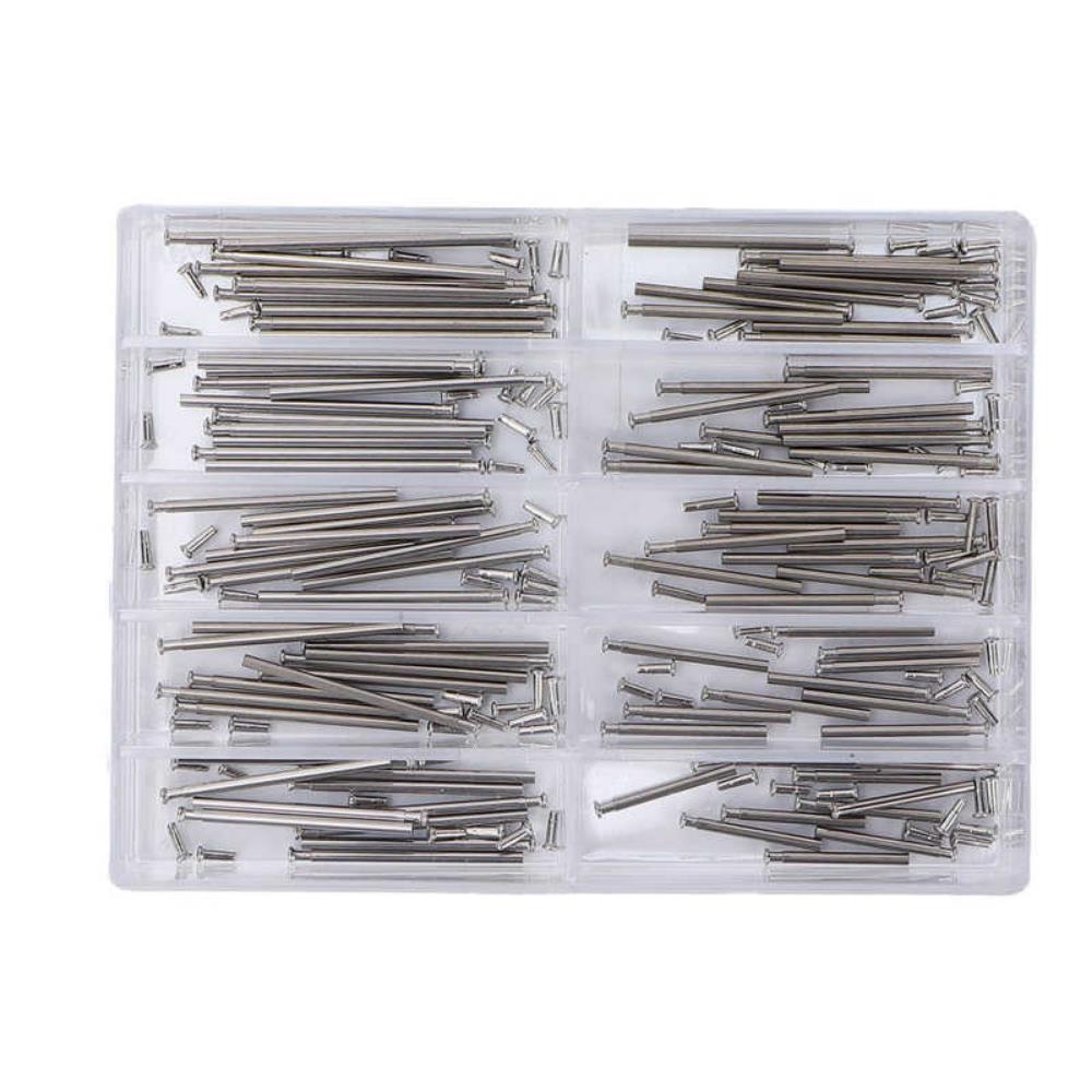 100pcs Alloy Watch Band Clasp Tube Friction Pin Pressure Bars Pins Rivet Ends