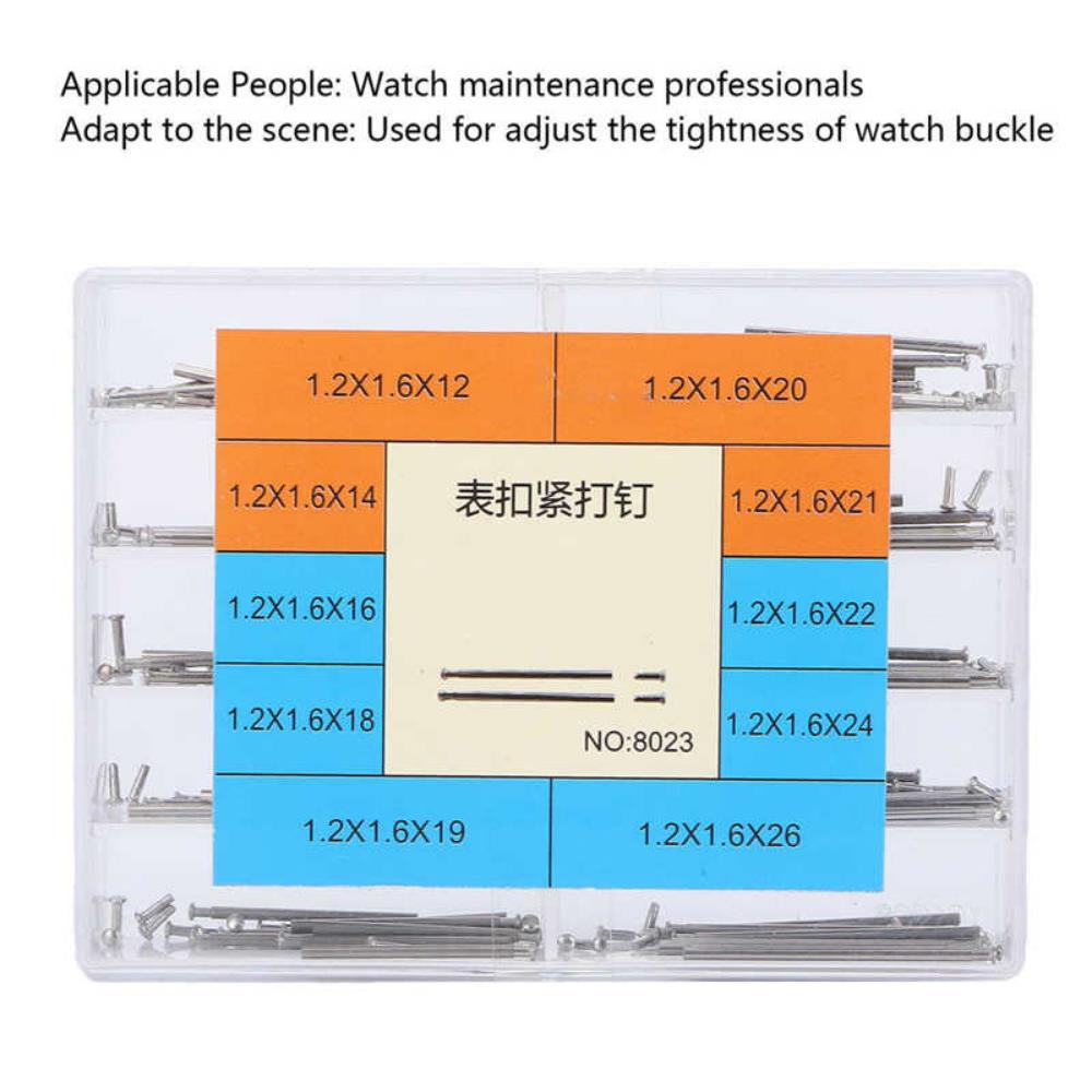 100pcs Alloy Watch Band Clasp Tube Friction Pin Pressure Bars Pins Rivet Ends
