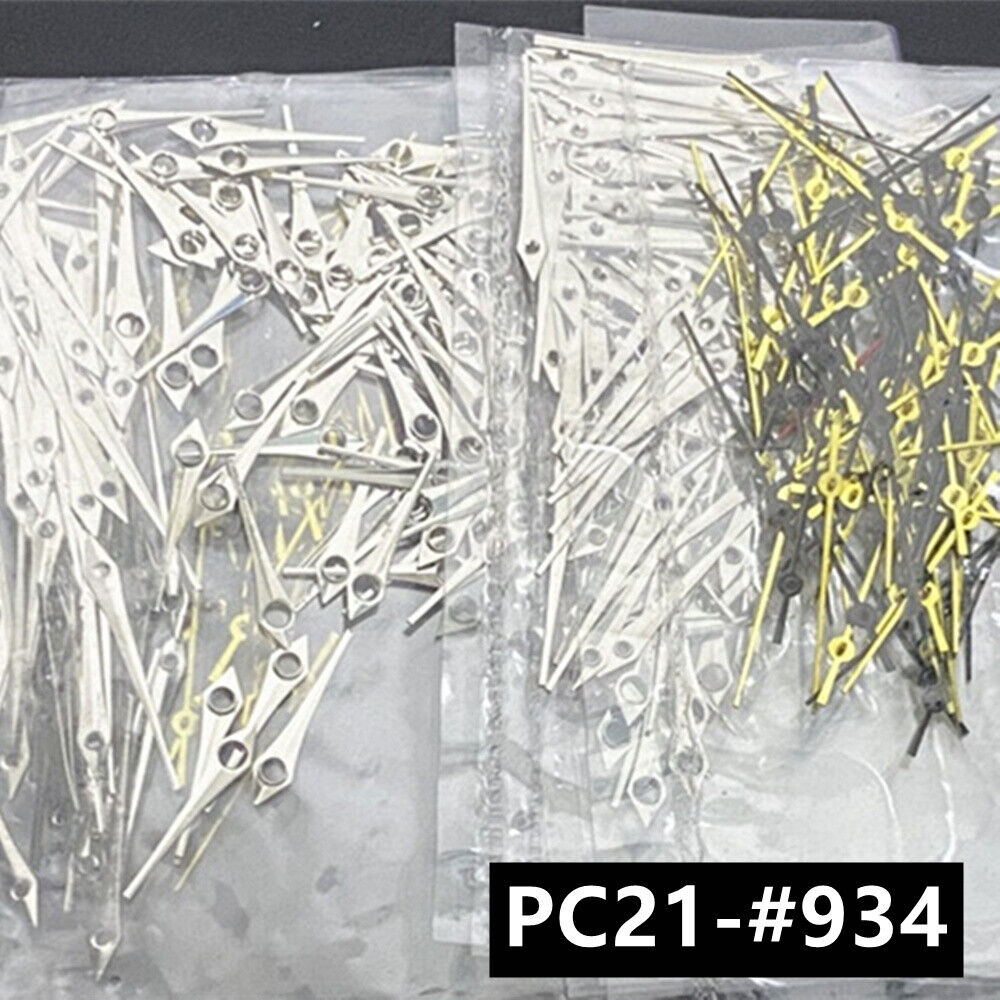 100 Sets 12mm Silver & Black Watch Hands for Epson PC21 Quartz Movement