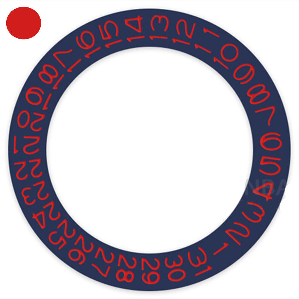 Denim Blue Background Chili Red Font Disk Date Wheel for Miyota NH35 NH36