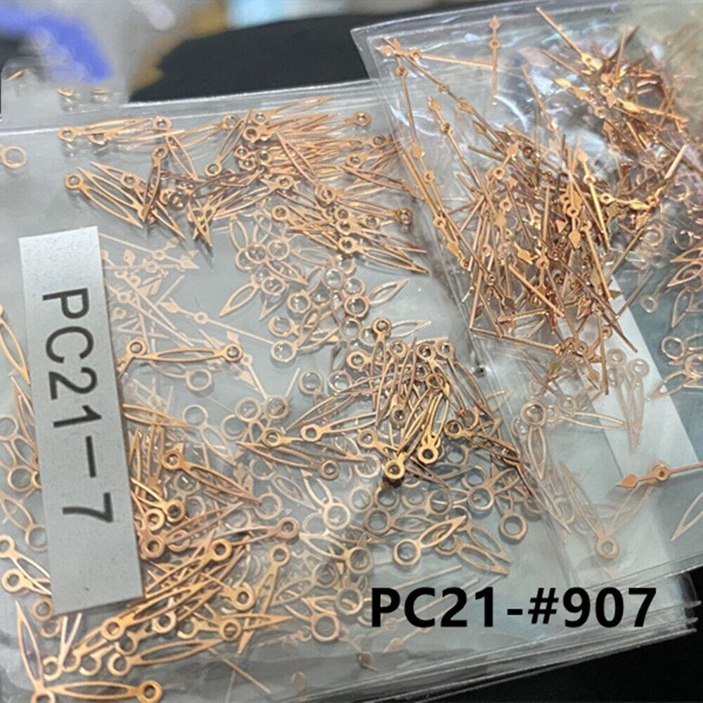 100 Sets 7mm Rose Golden Watch Hands for Hattori Epson PC21 Quartz Movement
