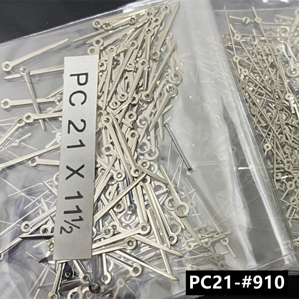 100 Sets 11.5mm Silver Watch Hands for Hattori Epson PC21 Quartz Movement