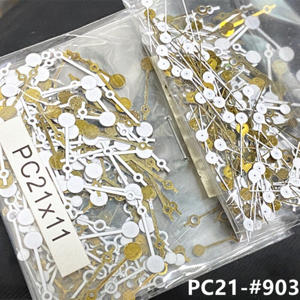 100 Sets Autumn Yellow Watch Hands for Hattori Epson PC21 Quartz Watch Movement