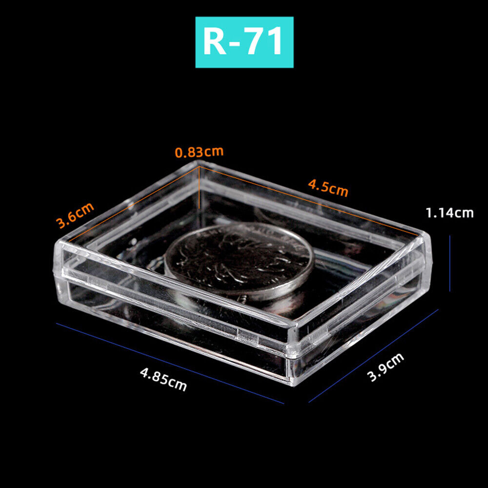 10pcs 48X39mm Rectangle Transparent PS Toolbox Container Storage Case Lid&Base