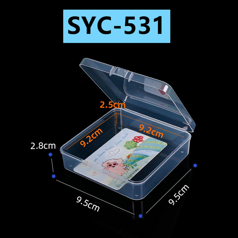 10X Square Toolbox Box Container Storage Case Hinged Lid (2.8x9.5x9.5cm)