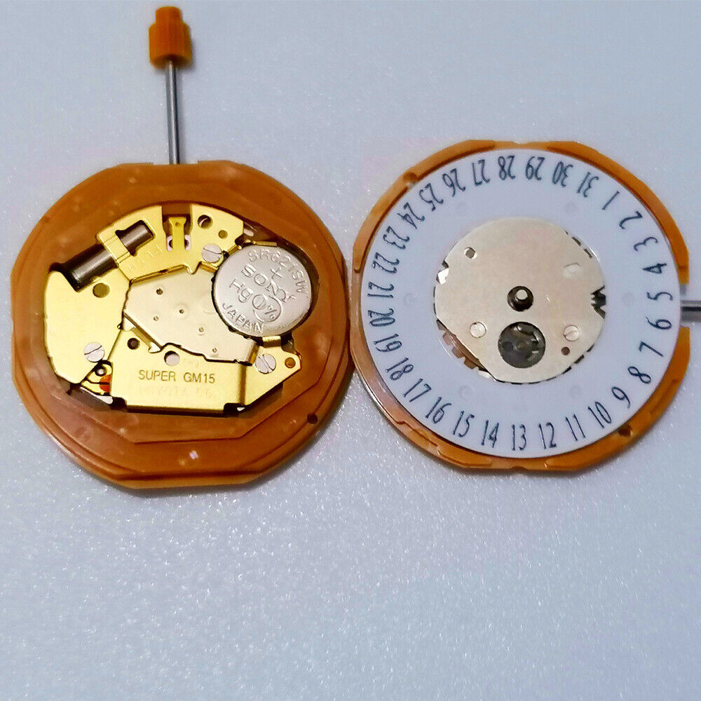 Miyota GM15 Japan Quartz Movement Date at 6 Japan Made