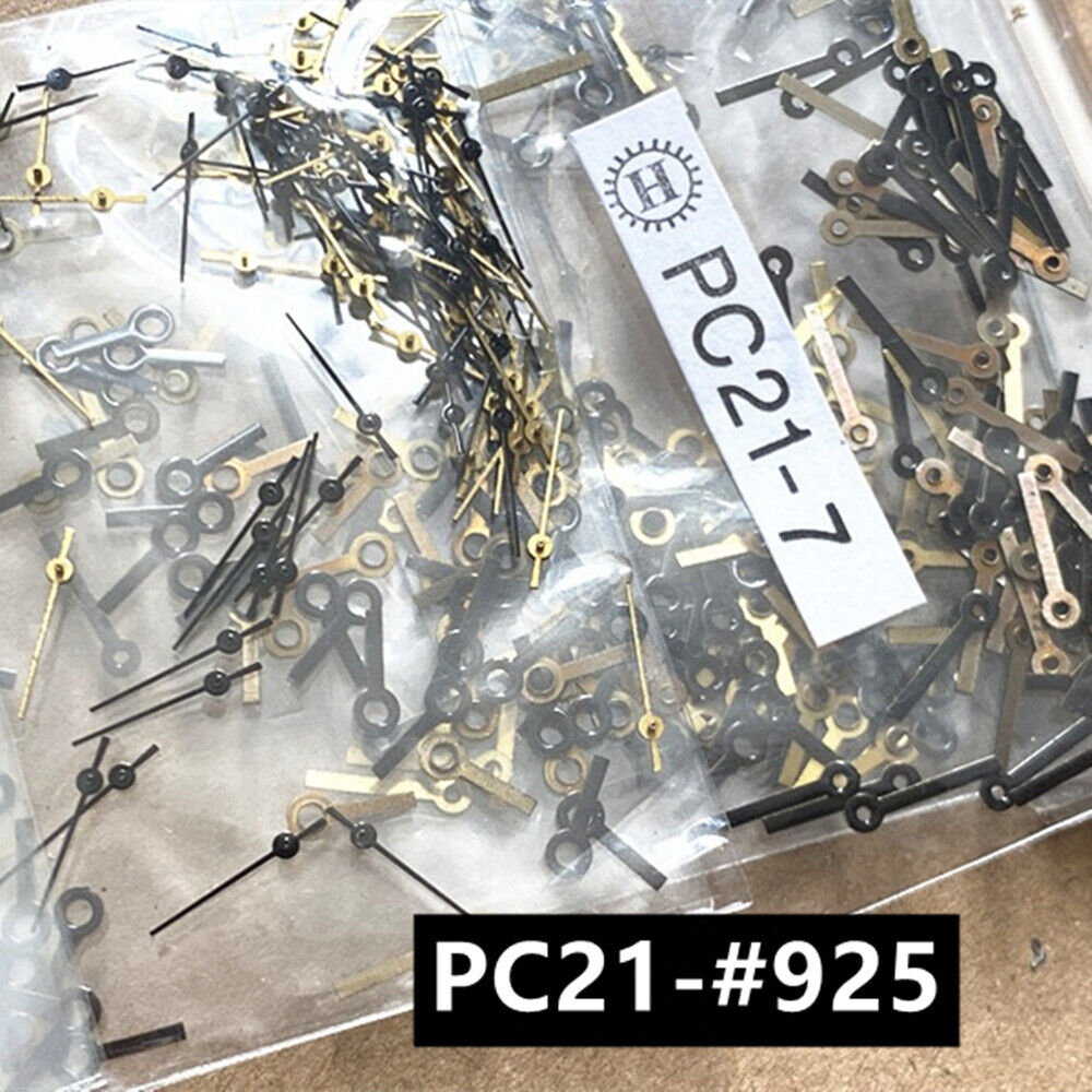 100 Sets 7mm Black Watch Hands for Hattori Epson PC21 Quartz Movement