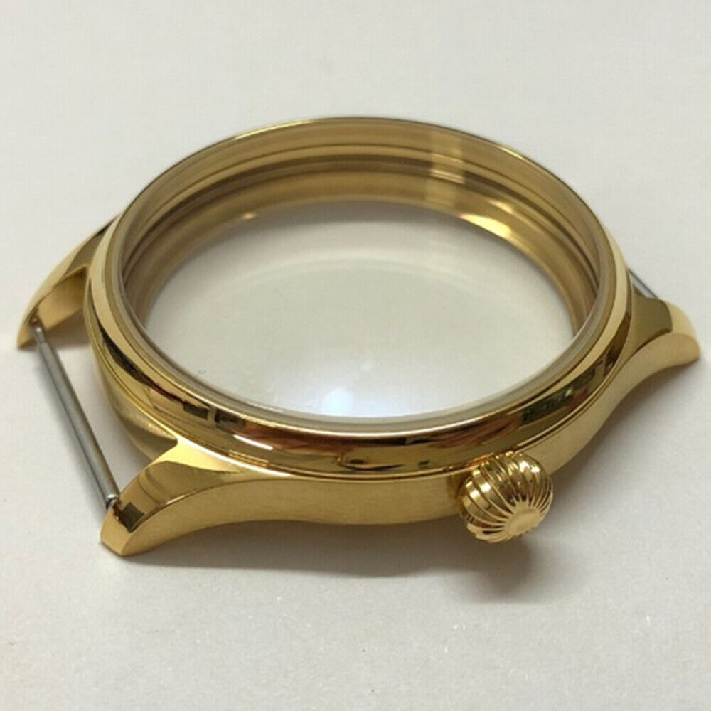 44mm 316L Golden Watch Case for Seagull ST3600/ST3621/ETA6497/ETA6498 Movement