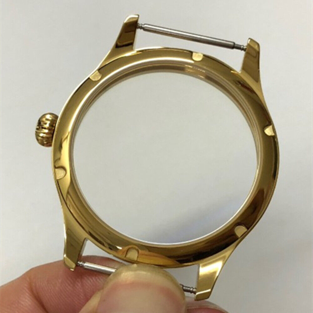 44mm 316L Golden Watch Case for Seagull ST3600/ST3621/ETA6497/ETA6498 Movement