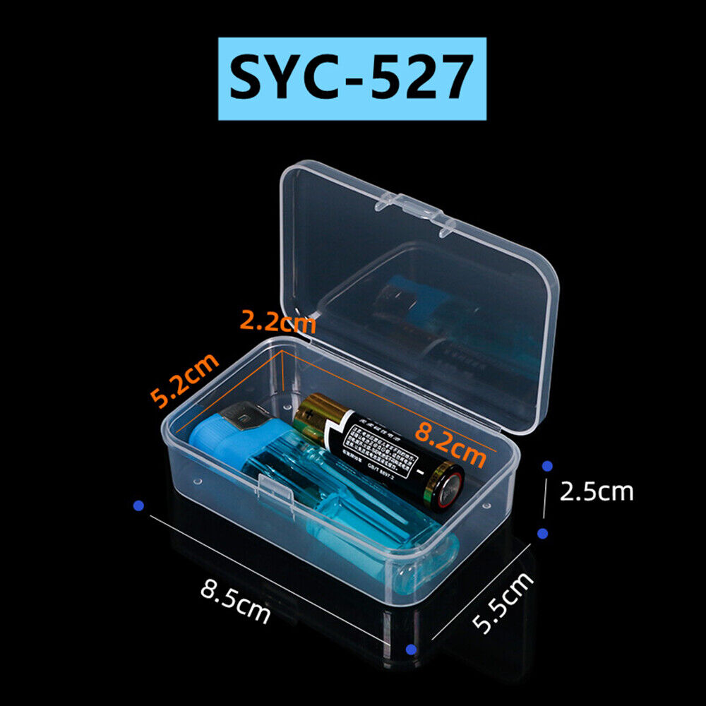 5pcs 2.5x8.5x5.5cm No Grids Rectangular Toolbox Box Container Storage Hinged Lid