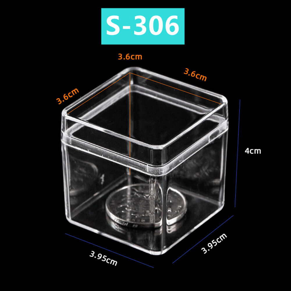 10pcs 40X40mm Square Transparent PS Toolbox Container Storage Case Lid&Base